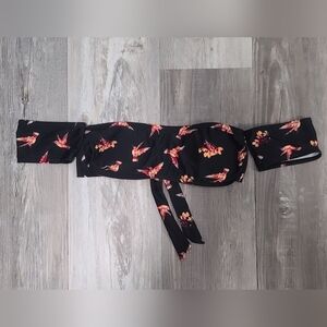 Heal Bathing Suit Top Floral Black Off-Shoulder Top